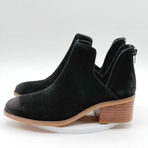 Steve Madden Lancaster Booties Womens 6.5 Black‎ Suede High Heel Ankle Boots NIB